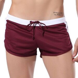 Wang Jiang Boxer Brief Shorts Burgundy & White Size XL fits like Medium
